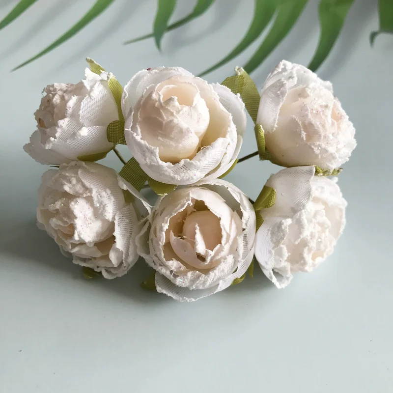 Einzelner Rosenkopf 7 cm aus Seidenstoff, Täuschend echte Kunstrose für DIY-Bastelprojekte, Hochzeitsfloristik, Gestecke und Dekoration