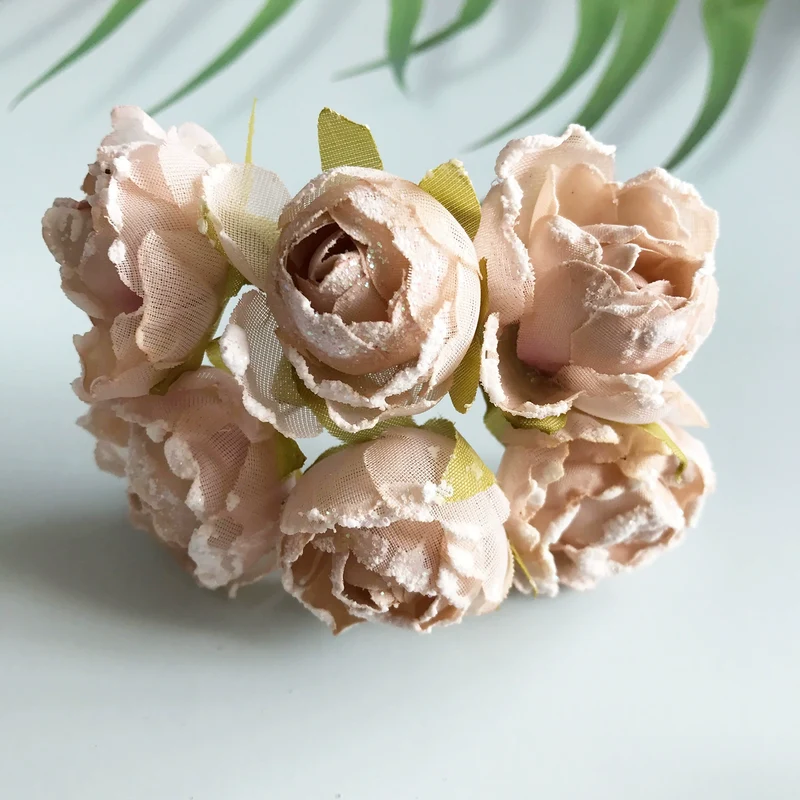 Einzelner Rosenkopf 7 cm aus Seidenstoff, Täuschend echte Kunstrose für DIY-Bastelprojekte, Hochzeitsfloristik, Gestecke und Dekoration