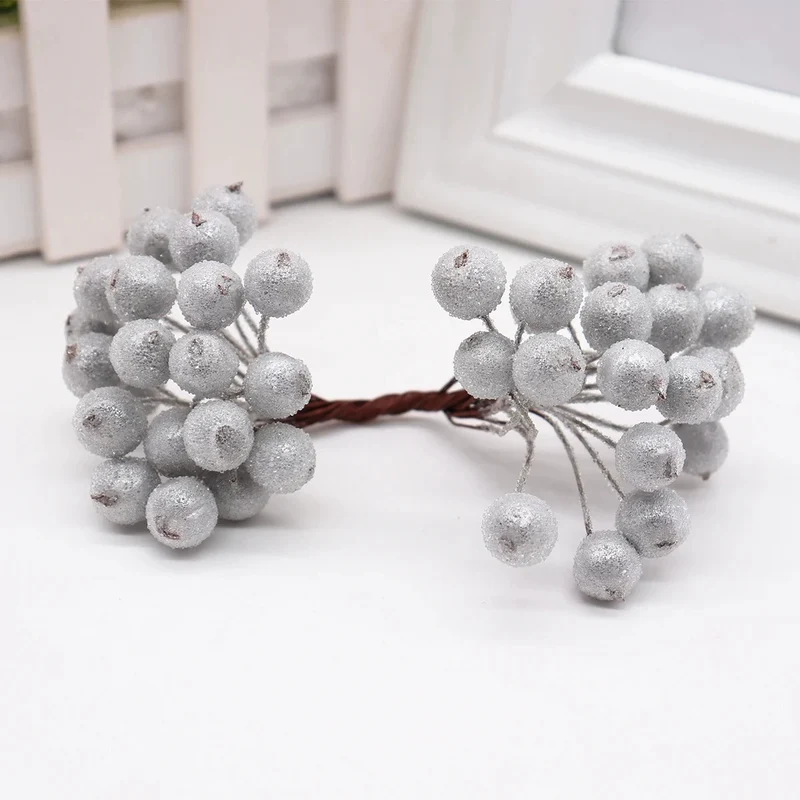 Künstliche Beerenblüten, 1,2 cm Durchmesser, langlebig, 14 cm lang, 13 Farben, ideal für Hochzeiten, Floristen, DIY-Geschenke, Tischdekoration