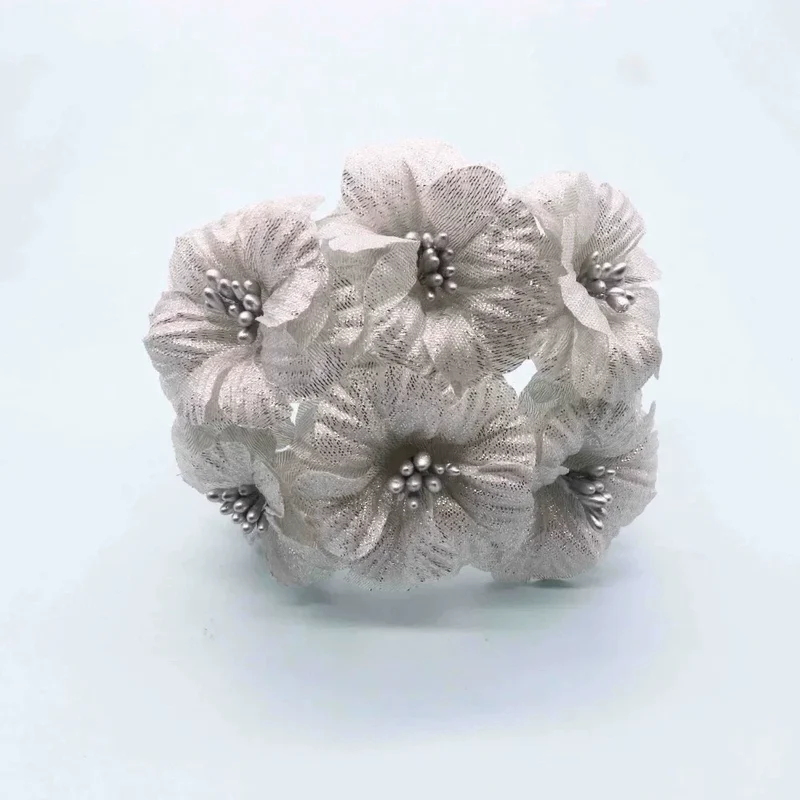 Künstliche Pfingstrose Blumenstrauß, 11 cm, realistische Optik, Gold und Silber, ideal für Hochzeiten, Dekoration, Geschenke