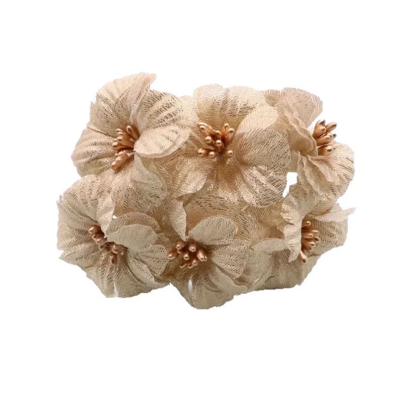 Künstliche Pfingstrose Blumenstrauß, 11 cm, realistische Optik, Gold und Silber, ideal für Hochzeiten, Dekoration, Geschenke