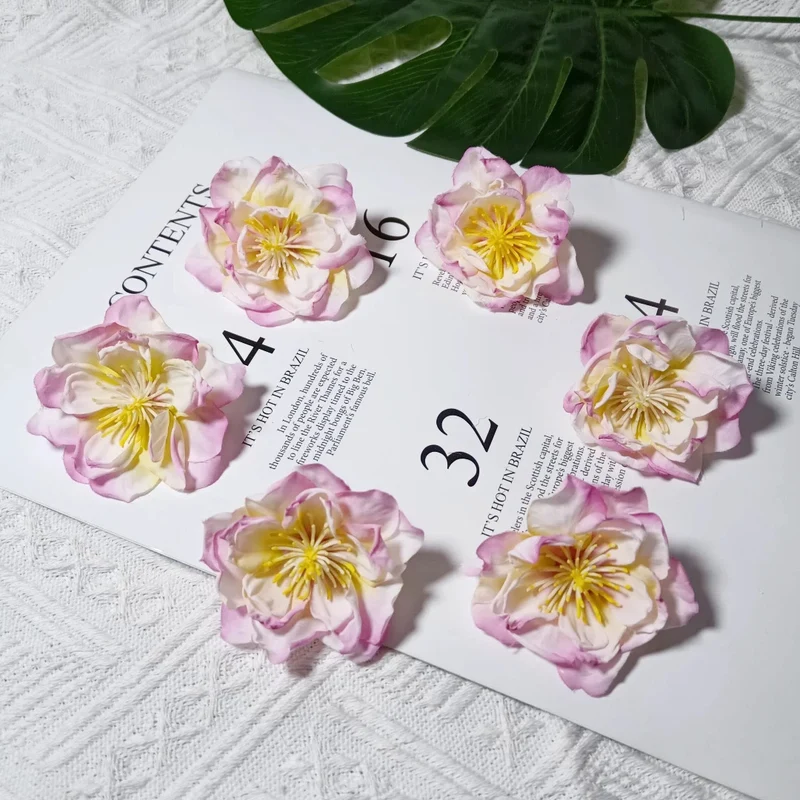 Künstliche Teekamelie Blüte, 6,5 cm Durchmesser, realistisch, für Hochzeiten, DIY-Bastelprojekte, Dekoration für Cafés und Geschäfte