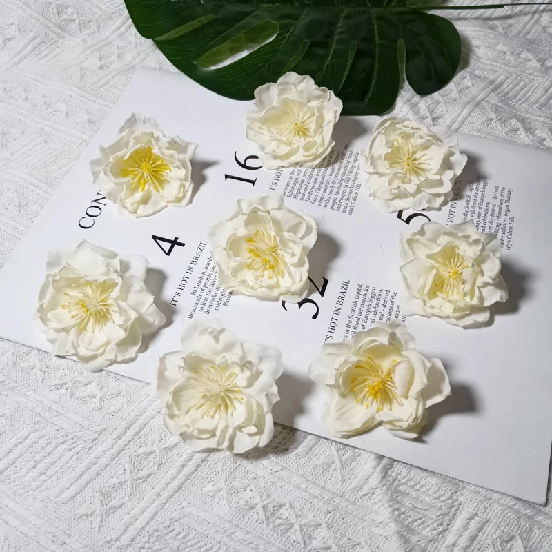 Künstliche Teekamelie Blüte, 6,5 cm Durchmesser, realistisch, für Hochzeiten, DIY-Bastelprojekte, Dekoration für Cafés und Geschäfte