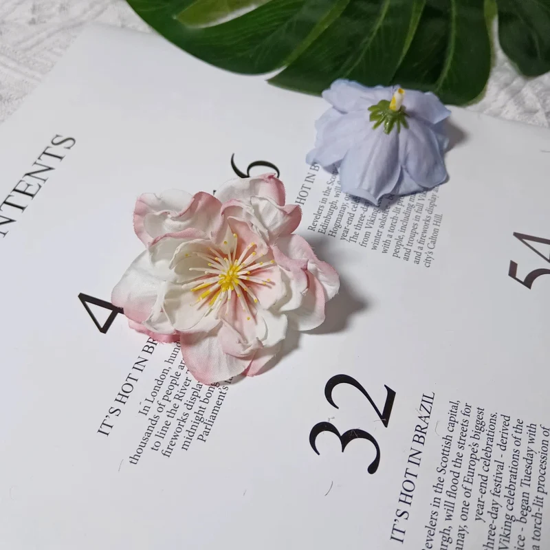 Künstliche Teekamelie Blüte, 6,5 cm Durchmesser, realistisch, für Hochzeiten, DIY-Bastelprojekte, Dekoration für Cafés und Geschäfte