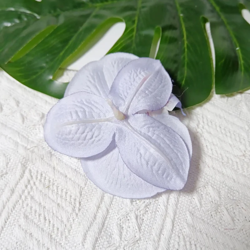 8cm Realistische Kunstorchidee Haarclip, Hochzeitsdekoration, DIY Blüten für Brautsträuße, Tischdeko, Geschenkverpackung