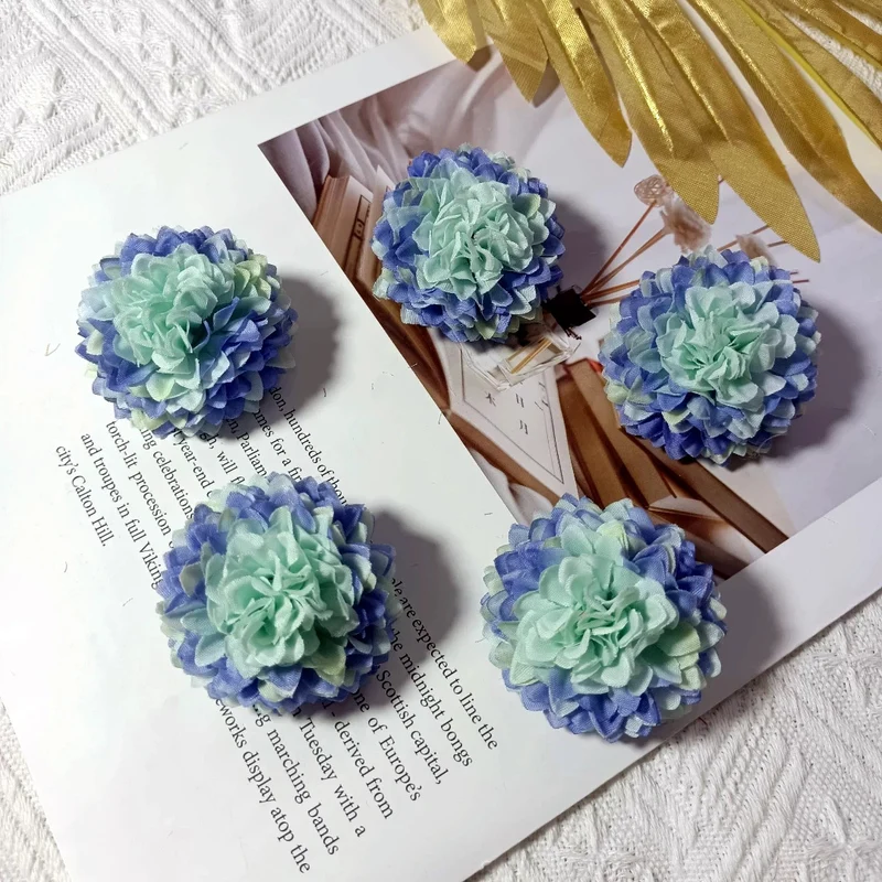 Echte-Look Kissen-Chrysanthemen, 5 cm Durchmesser, ideal für Hochzeiten, DIY-Haaraccessoires, Dekoration, langlebig und pflegeleicht