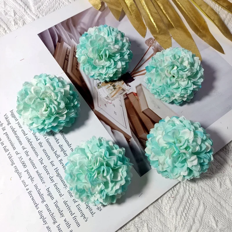 Echte-Look Kissen-Chrysanthemen, 5 cm Durchmesser, ideal für Hochzeiten, DIY-Haaraccessoires, Dekoration, langlebig und pflegeleicht