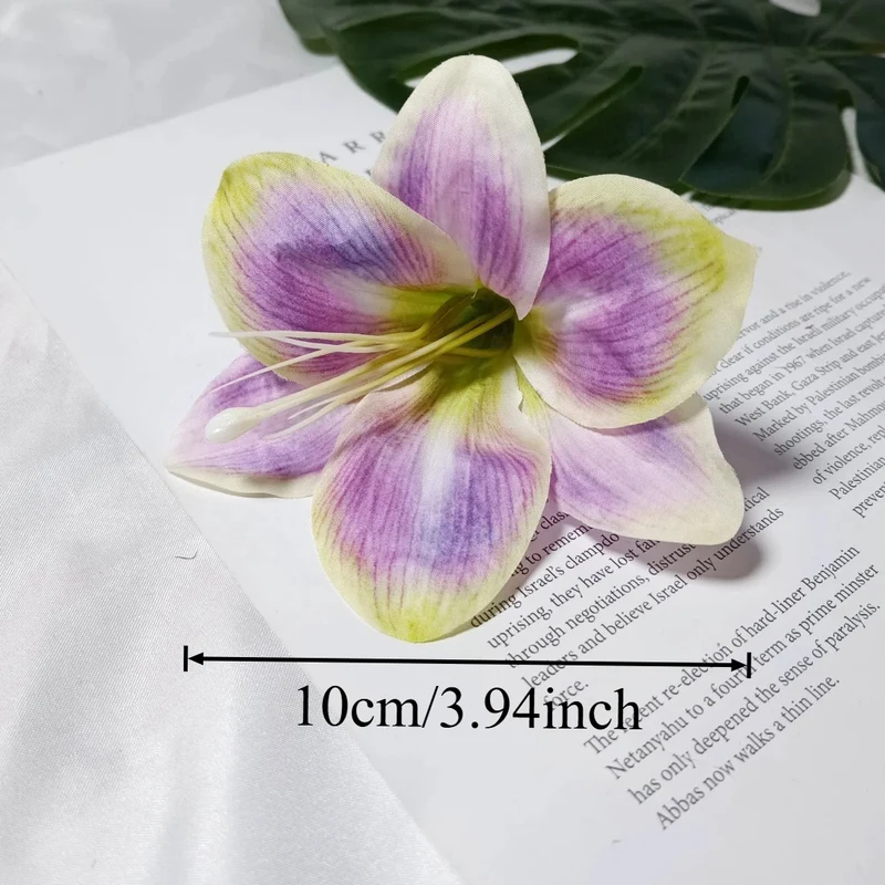 Künstliche Lilienblüten, 10 cm Durchmesser, realistische Optik, ideal für Hochzeiten, DIY Dekorationen, Blumenarrangements, Tischdekoration