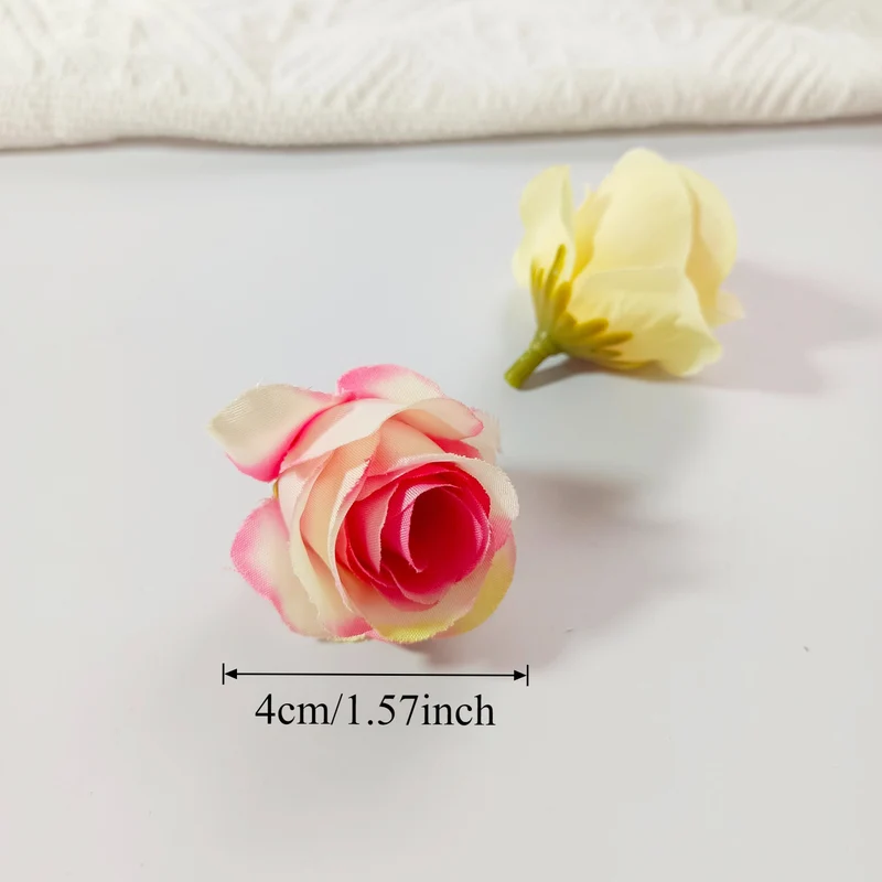 Künstliche kleine Rosenköpfe 4cm, realistisch, DIY Hochzeitsdekoration, Fotografie Requisiten, Geschenkverpackung, langlebig