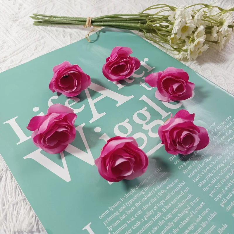 Künstliche kleine Rosenköpfe 4cm, realistisch, DIY Hochzeitsdekoration, Fotografie Requisiten, Geschenkverpackung, langlebig