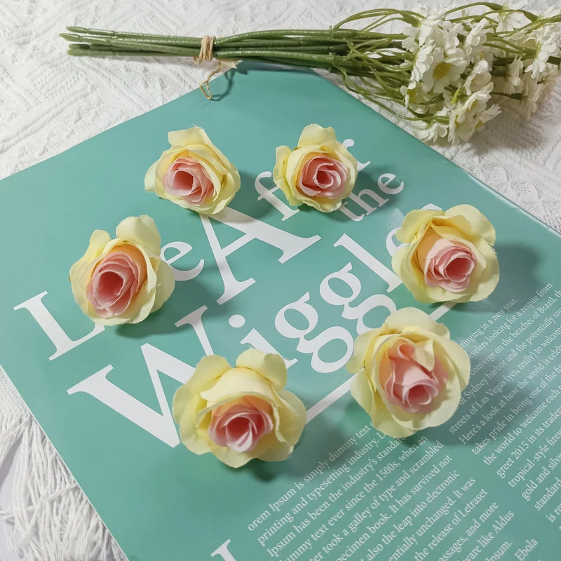 Künstliche kleine Rosenköpfe 4cm, realistisch, DIY Hochzeitsdekoration, Fotografie Requisiten, Geschenkverpackung, langlebig