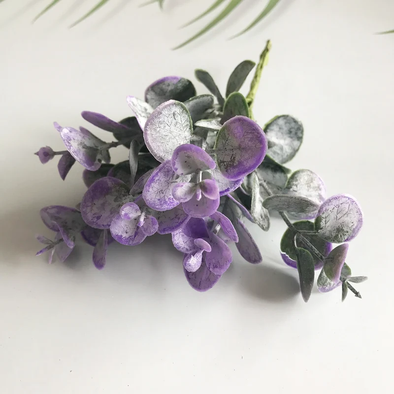 Künstliche Eukalyptusblätter 14,5 cm, Realistische Deko Zweige in Weiß-Grün, Ideal für Vasen, DIY Gestecke, Kränze & Hochzeitsdeko