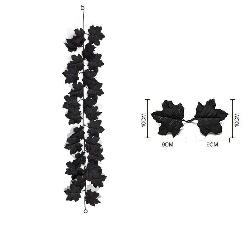 Künstliche schwarze Ahornblätter Ranken, 100cm, 180cm, 200cm, langlebig und realistisch, ideal für Hochzeiten, Dekoration, Einzelhandel, Cafés