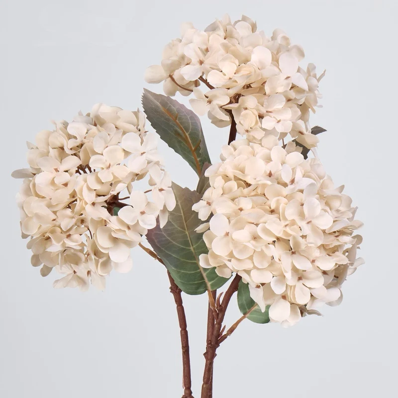 3er Set Herbst-Hortensien, realistische Seidenblumen, Höhe 40cm, Durchmesser 15cm, ideal für Hochzeiten, Dekoration und Floristik