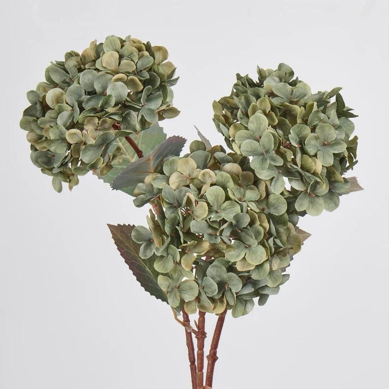 3er Set Herbst-Hortensien, realistische Seidenblumen, Höhe 40cm, Durchmesser 15cm, ideal für Hochzeiten, Dekoration und Floristik