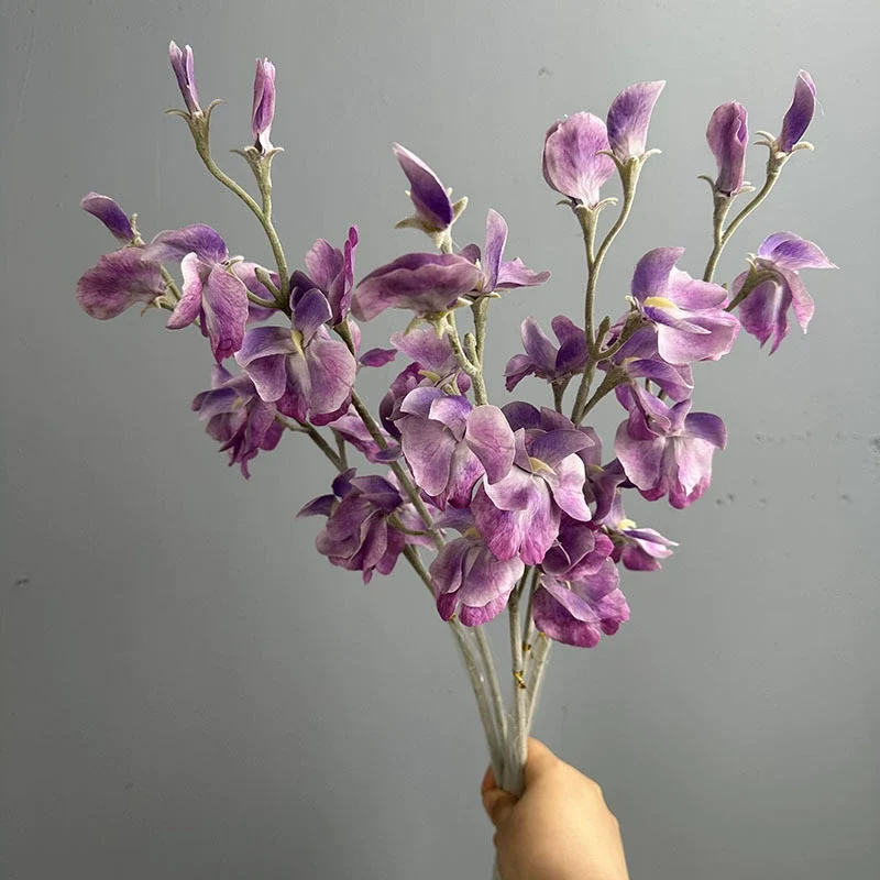 Künstliche Pea Flower 63 cm, realistische Berührung, 7 Farben, perfekt für Hochzeiten, Innendekoration, Cafés, Einzelhandel