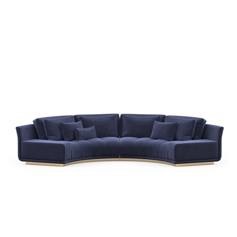 Casa Padrino Luxus Ecksofa Dunkelblau - Hochwertige Verarbeitung - Moderne Wohnzimmer Möbel - Luxus Qualität