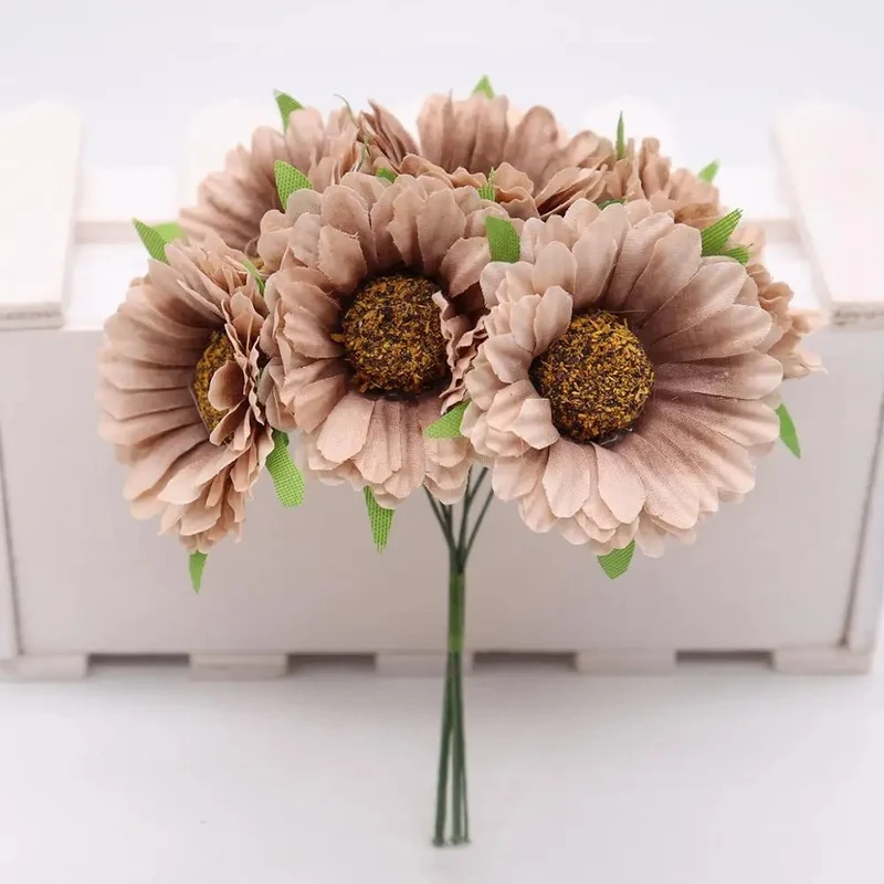 Künstliche Chrysanthemenköpfe, 11 cm Seidenblumen im Bund, Täuschend echte Kunstblumen für DIY, Hochzeit, Gestecke und Floristik-Bedarf