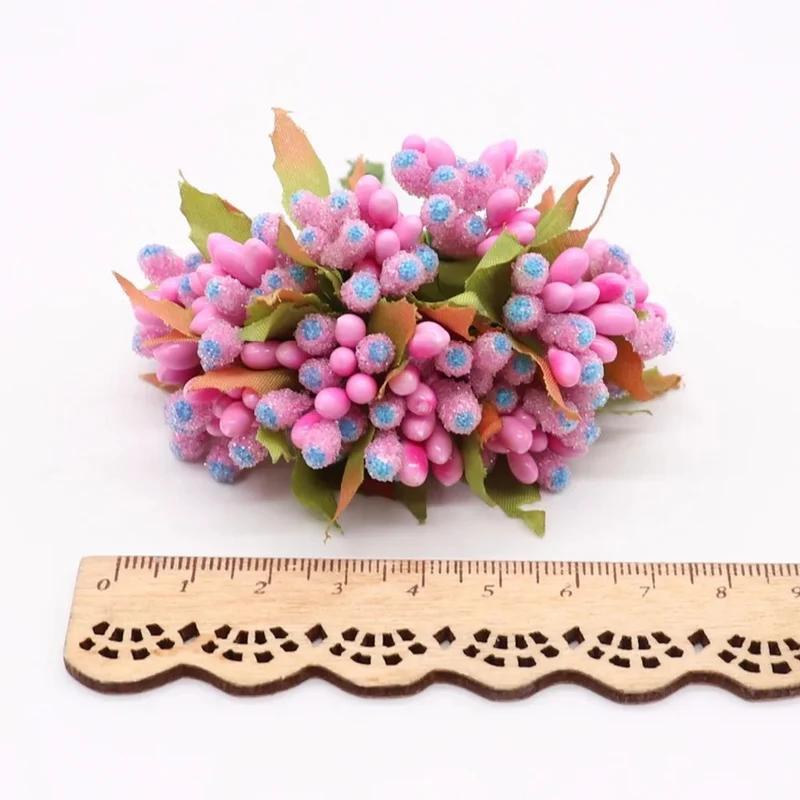 Künstliches Schleierkraut, 10er Bund (9 cm), Mattierte Glasperlen, Deko Zweige für DIY, Hochzeit, Gestecke, Tischdeko, Ansteckblume