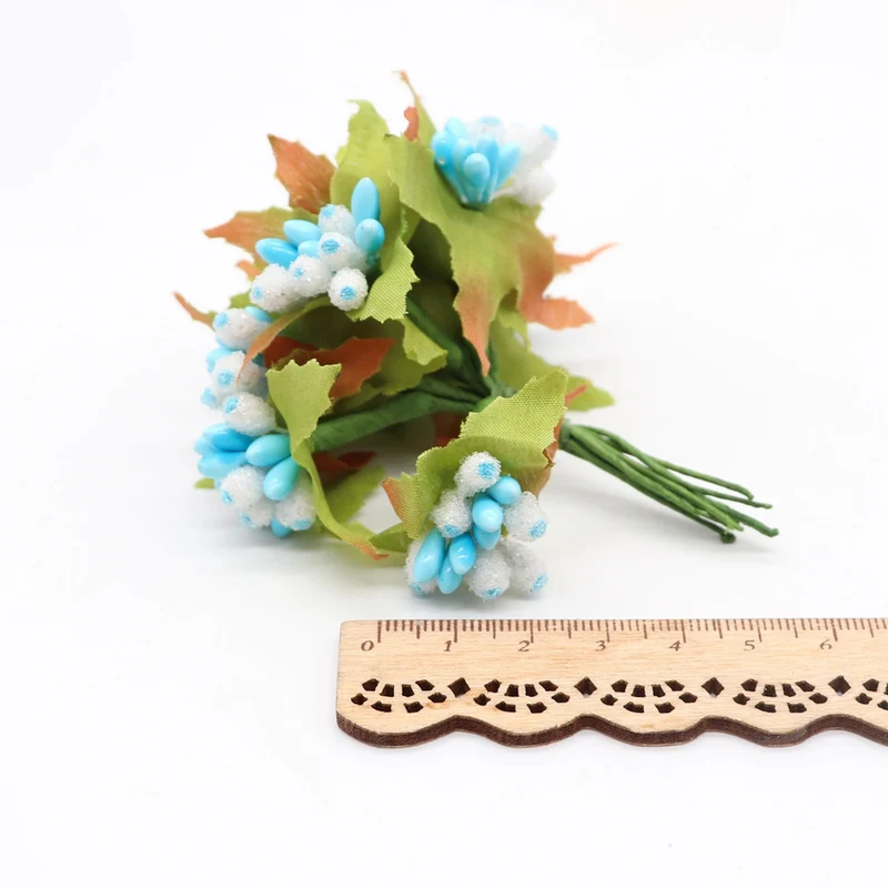 Künstliches Schleierkraut, 10er Bund (9 cm), Mattierte Glasperlen, Deko Zweige für DIY, Hochzeit, Gestecke, Tischdeko, Ansteckblume