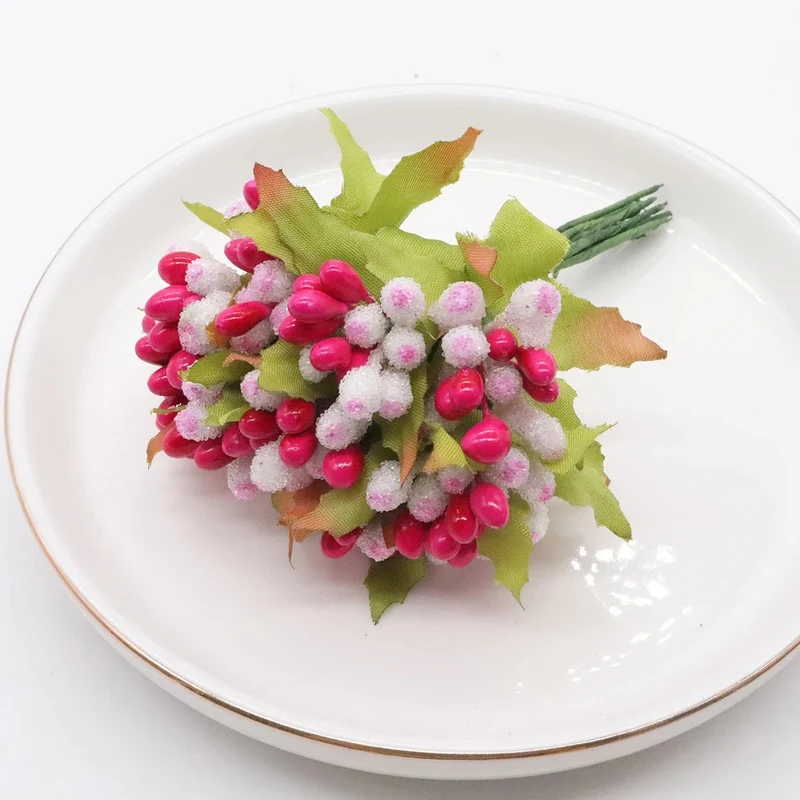 Künstliches Schleierkraut, 10er Bund (9 cm), Mattierte Glasperlen, Deko Zweige für DIY, Hochzeit, Gestecke, Tischdeko, Ansteckblume