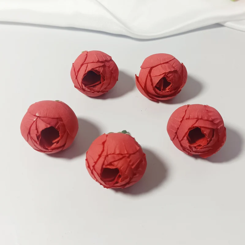 Künstliche Rosenknospen 3 cm, realistisch, ideal für DIY Hochzeitsfloristik, Geschenke, Dekoration, 5 Stück