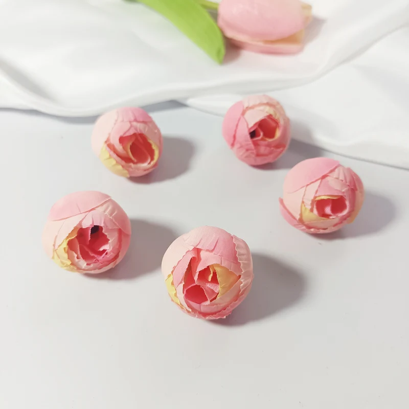 Künstliche Rosenknospen 3 cm, realistisch, ideal für DIY Hochzeitsfloristik, Geschenke, Dekoration, 5 Stück