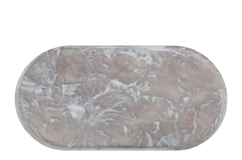 Casa Padrino Luxus Tablett Schwarz 60 x 30 x H. 1,7 cm - Großes rechteckiges Deko Tablett aus Kunstharz mit transparent schwarzer Wirbeloptik - Luxus Deko Accessoires