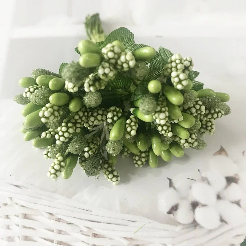 Künstliche Beeren-Picks, 12er-Bund, 9 cm Deko-Zweige mit Blättern, realistisch, für DIY-Kränze, Gestecke, Hochzeitsdeko & Bastelprojekte