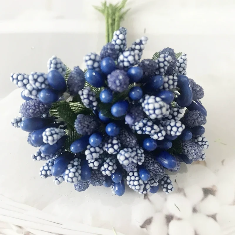 Künstliche Beeren-Picks, 12er-Bund, 9 cm Deko-Zweige mit Blättern, realistisch, für DIY-Kränze, Gestecke, Hochzeitsdeko & Bastelprojekte