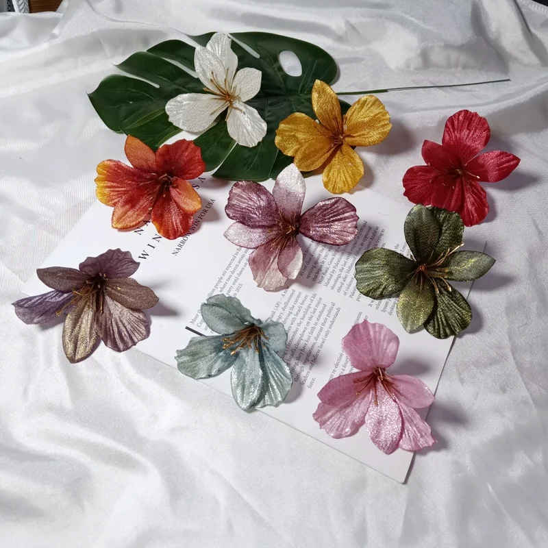 Lilienköpfe 8 cm, Hochwertige Kunstblumen zum Basteln, Naturgetreue Seidenblumen für DIY Hochzeit, Gestecke & Dekoration