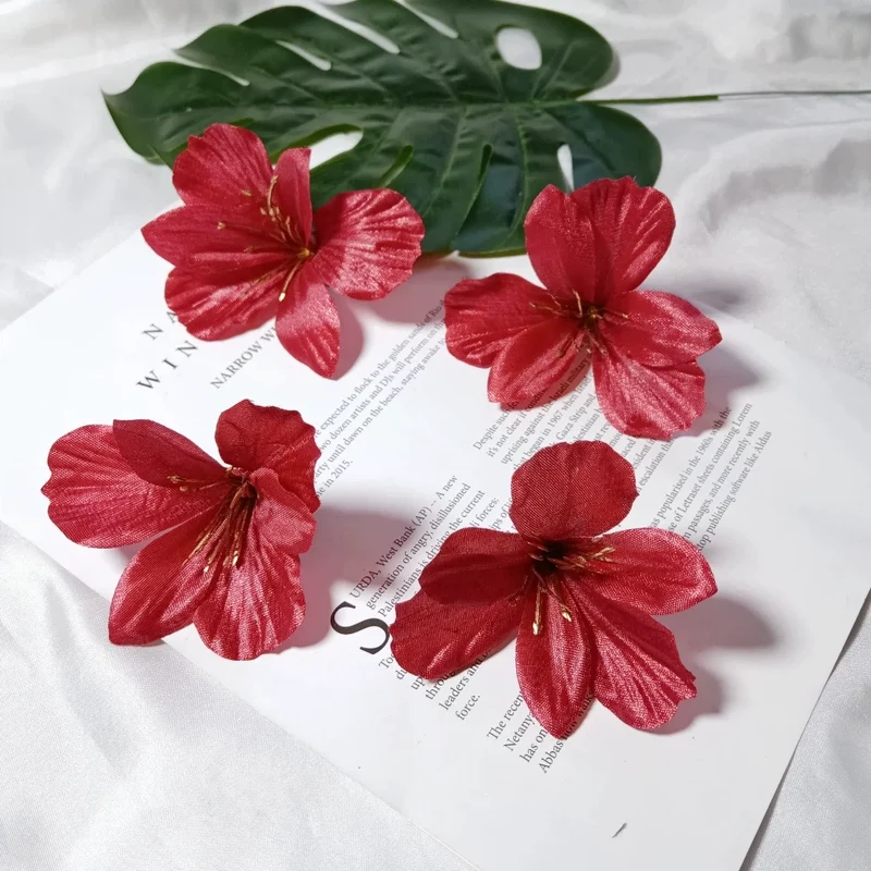 Lilienköpfe 8 cm, Hochwertige Kunstblumen zum Basteln, Naturgetreue Seidenblumen für DIY Hochzeit, Gestecke & Dekoration