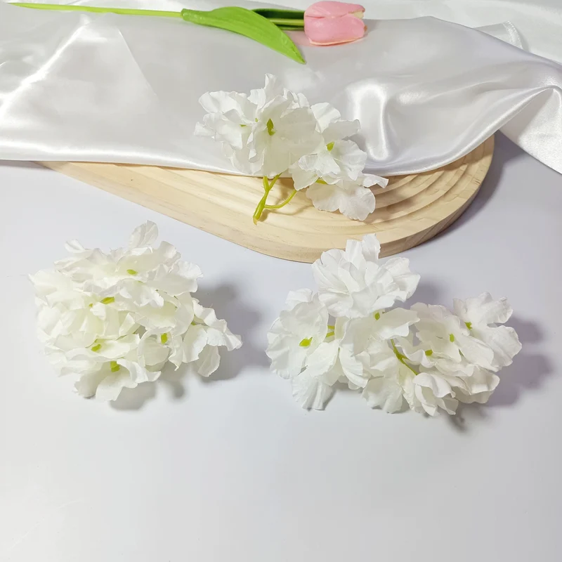 Künstliche Hortensienköpfe mit geflammtem Rand, 5 cm, Realistische Kunstblumen für DIY Gestecke, Hochzeit, Tischdeko, Basteln & Floristik
