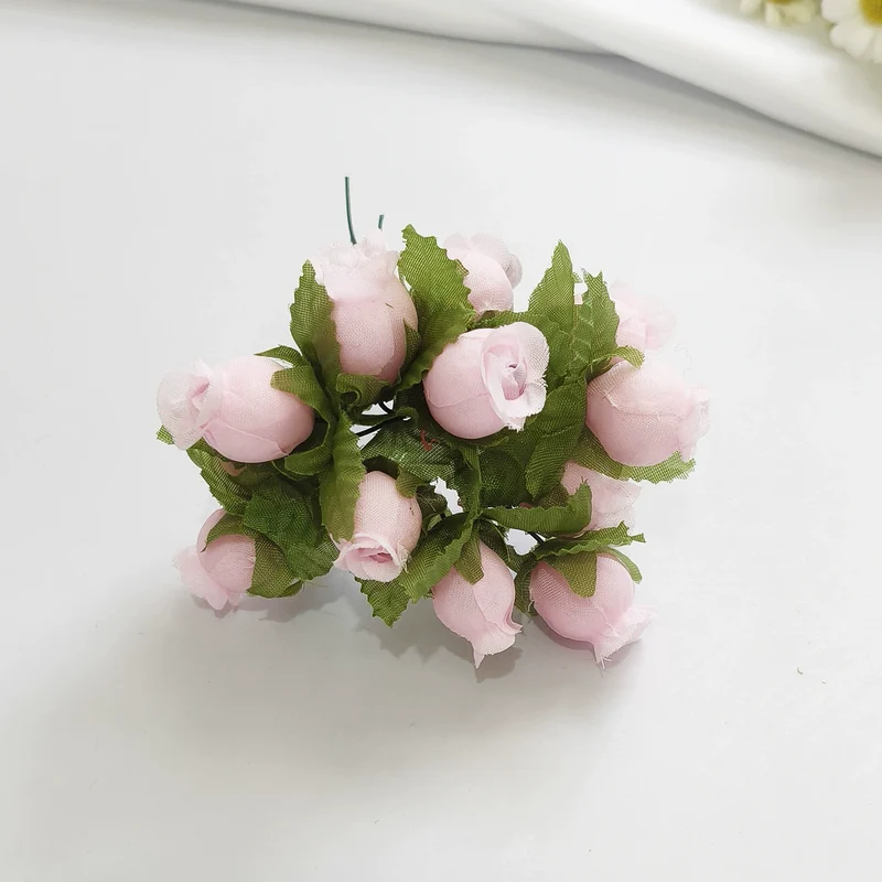Mini Granatapfelblüten im 12er-Bund, Kunstblumen Strauss mit 2 cm Blüten, Detailgetreu & Langlebig für DIY-Projekte, Hochzeit & Gestecke