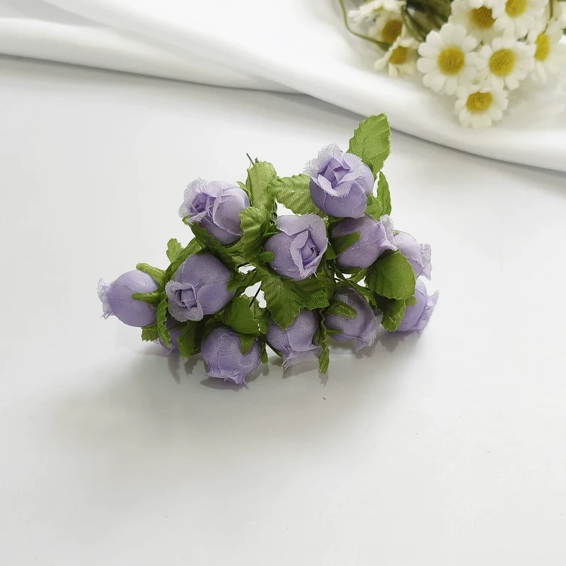 Mini Granatapfelblüten im 12er-Bund, Kunstblumen Strauss mit 2 cm Blüten, Detailgetreu & Langlebig für DIY-Projekte, Hochzeit & Gestecke