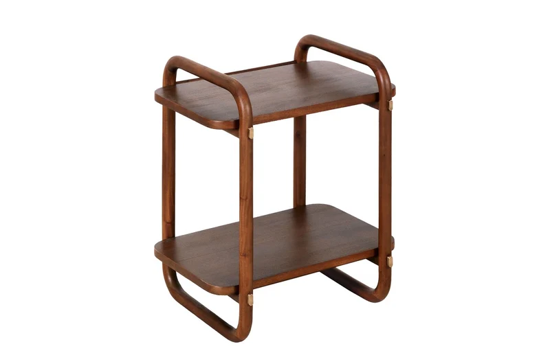 Casa Padrino Luxus Beistelltisch Khami Braun 50 x 40 x H. 60 cm - Leichter Mahagoni Beistelltisch im hellen Kaffee-Braunton - Luxus Möbel