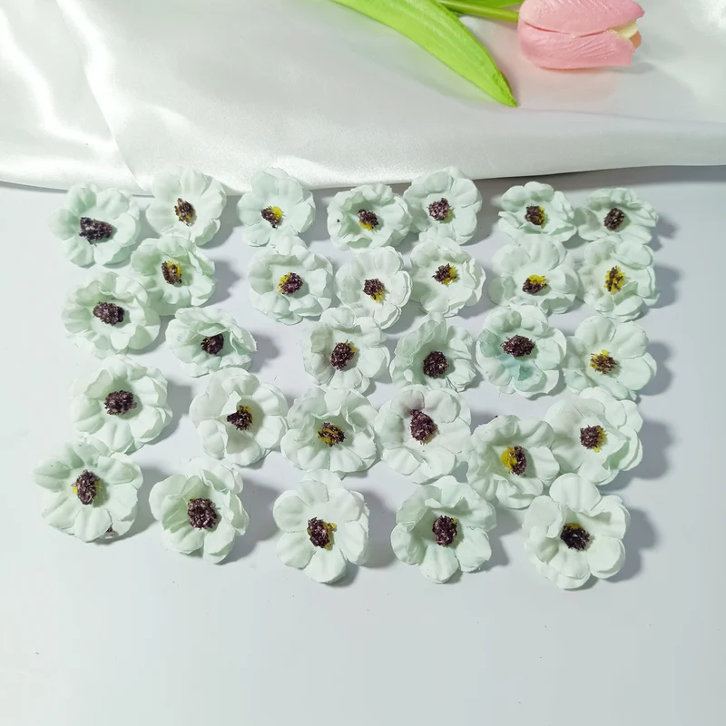 100x Künstliche Gänseblümchen Köpfe, 3 cm, Hochwertige Blüten zum Basteln, für DIY-Projekte, Hochzeit & Floristik, Realistische Optik
