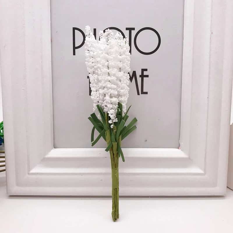 Künstlicher Lavendel Bund 15 cm, Naturgetreue Schaumstoffblumen für DIY, Hochzeit & Floristik, Täuschend Echt für Gestecke & Deko