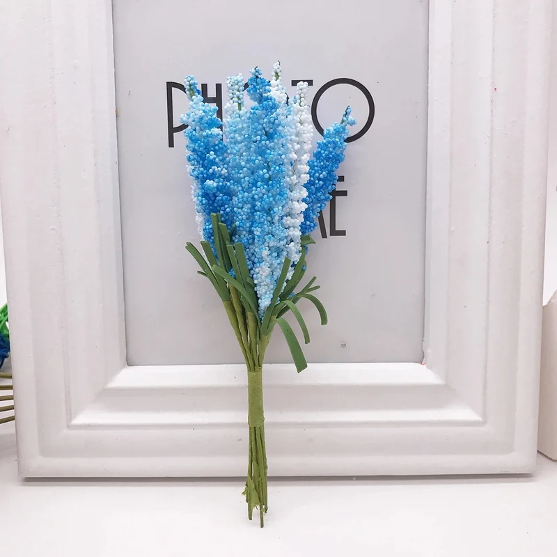 Künstlicher Lavendel Bund 15 cm, Naturgetreue Schaumstoffblumen für DIY, Hochzeit & Floristik, Täuschend Echt für Gestecke & Deko