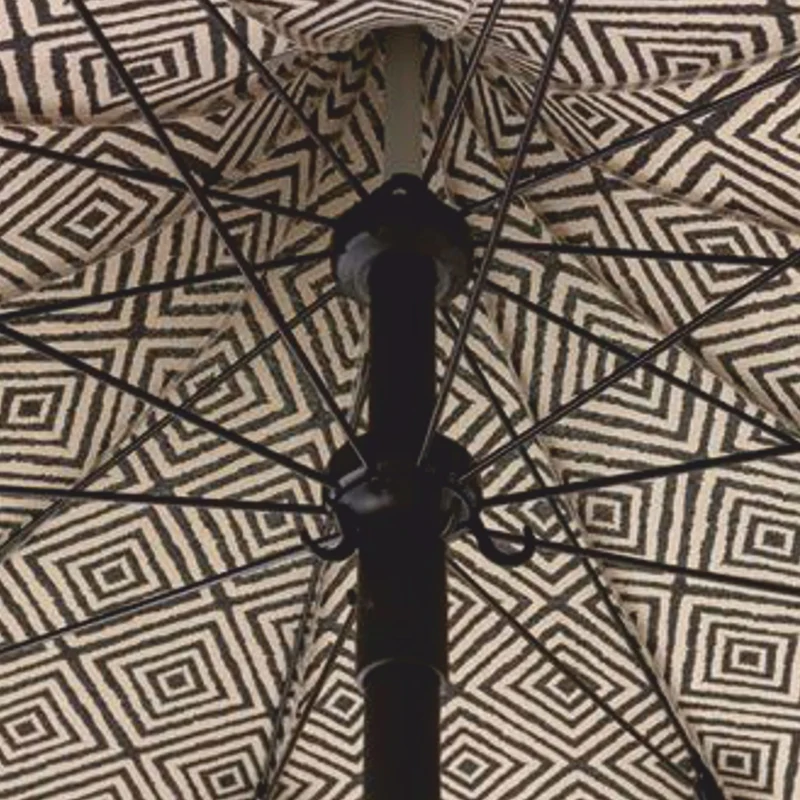 Casa Padrino Luxus Sonnenschirm im 70er Jahre Stil Schwarz / Weiß / Beige Ø 220 x H. 240 cm - Made in Italy
