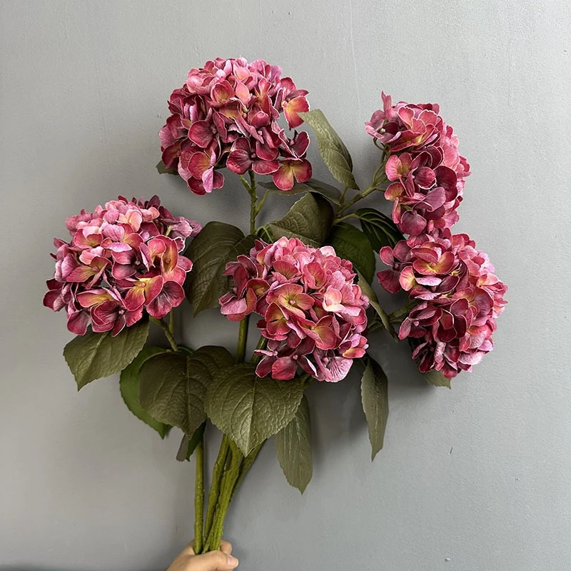 Handgefertigte Hydrangea Kunstblume, 62 cm, 6 Farben – ideal für Hochzeiten, Innendekoration & saisonale Feste