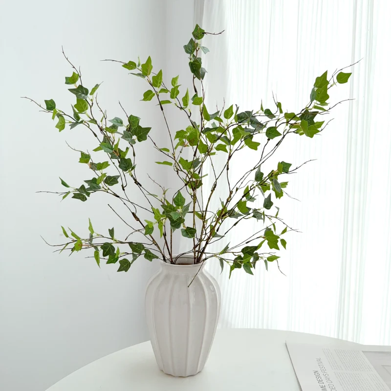 Künstliche Efeu-Zweige 58 cm, realistische Optik, grün/grau/gelb/rot, ideal für Hochzeiten, Cafés, Wohnräume, Dekoration
