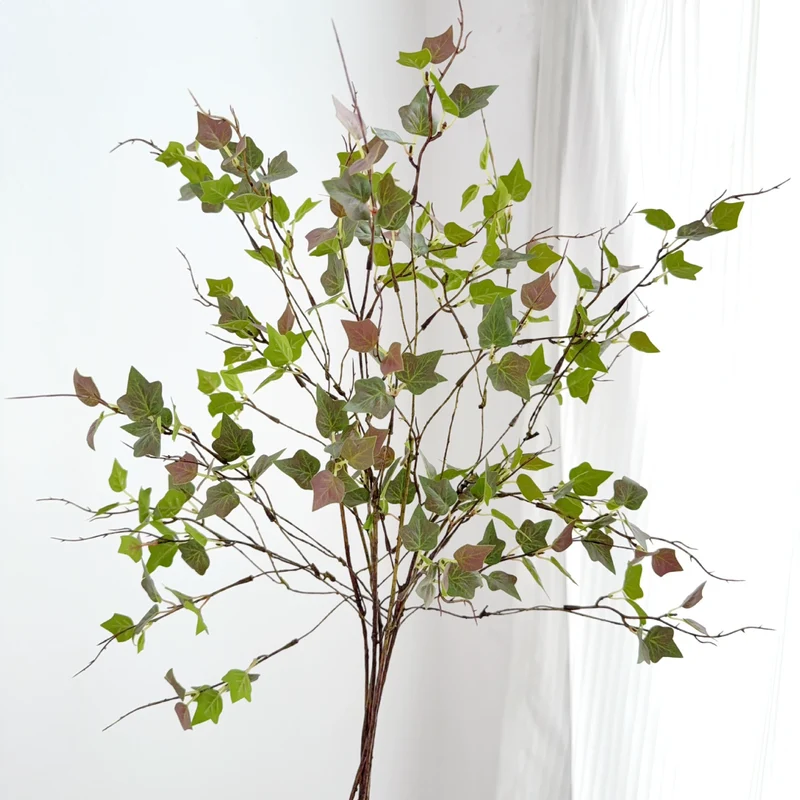 Künstliche Efeu-Zweige 58 cm, realistische Optik, grün/grau/gelb/rot, ideal für Hochzeiten, Cafés, Wohnräume, Dekoration
