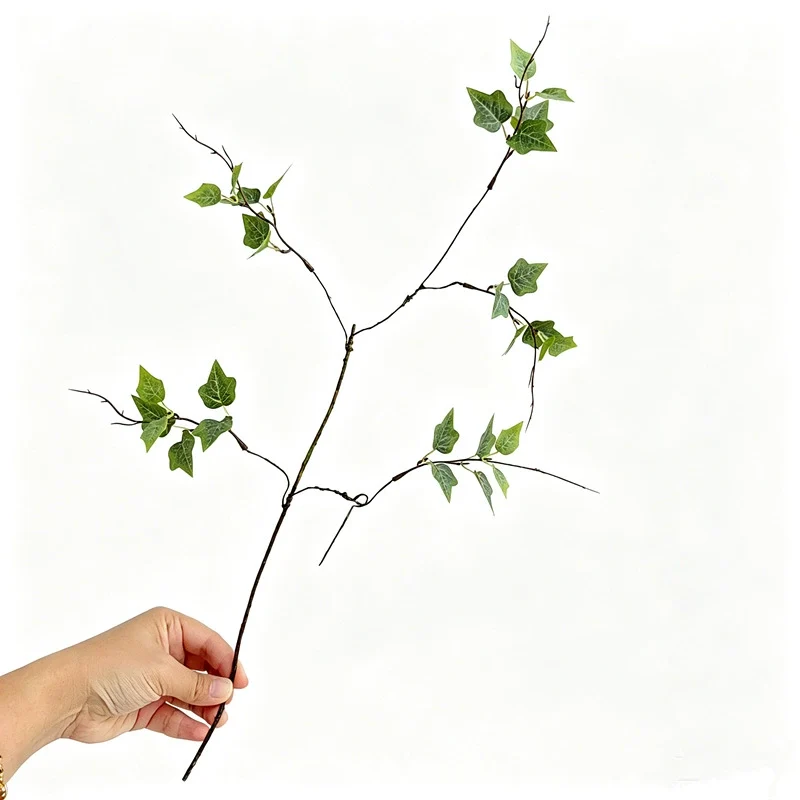 Künstliche Efeu-Zweige 58 cm, realistische Optik, grün/grau/gelb/rot, ideal für Hochzeiten, Cafés, Wohnräume, Dekoration
