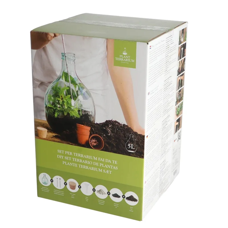 DIY-Pflanzenterrarium-Set (5 l) – Erschaffe dein eigenes geschlossenes Ökosystem – In Geschenkbox