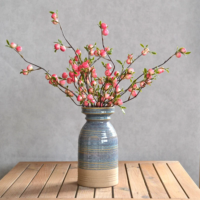 Künstliche Apfelbeeren, 71 cm, 22 Früchte, realistisch, 3 Farben – ideal für Hochzeiten, Herbstdekoration & Einzelhandel