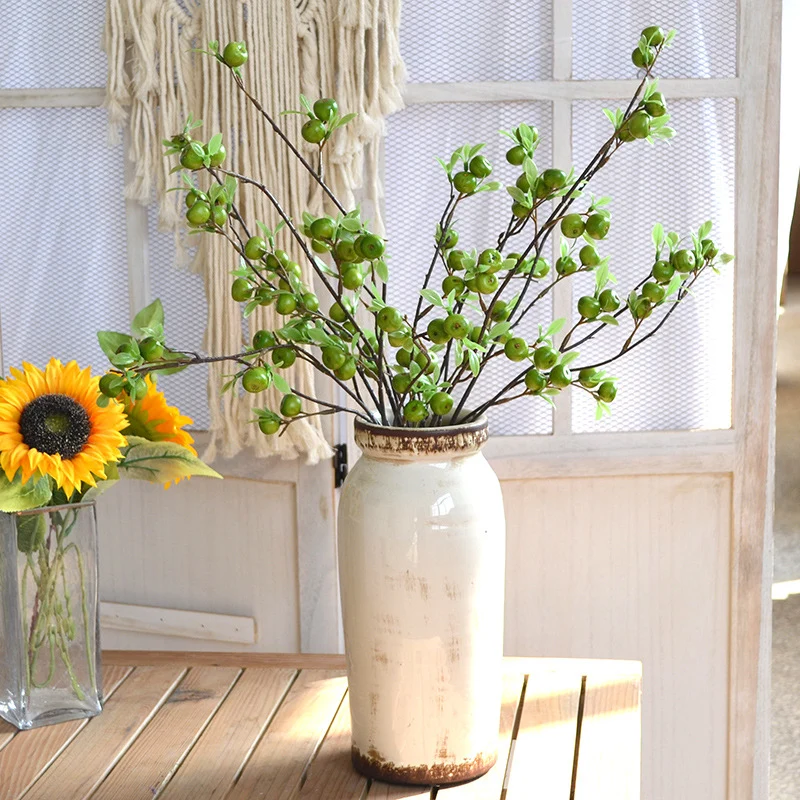 Künstliche Apfelbeeren, 71 cm, 22 Früchte, realistisch, 3 Farben – ideal für Hochzeiten, Herbstdekoration & Einzelhandel