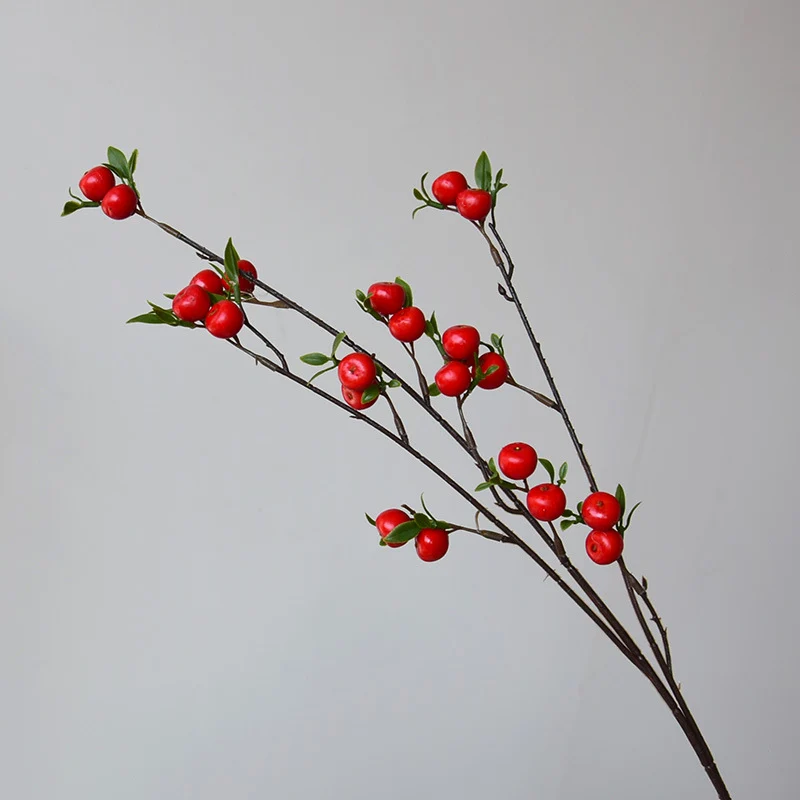 Künstliche Apfelbeeren, 71 cm, 22 Früchte, realistisch, 3 Farben – ideal für Hochzeiten, Herbstdekoration & Einzelhandel