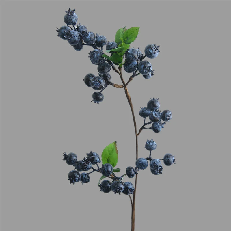 54 cm Künstliche Blaubeeren, Realistische Deko für Wohnzimmer, Hochzeitsdekoration, Fotografie-Requisiten, Ganzjahresdekoration