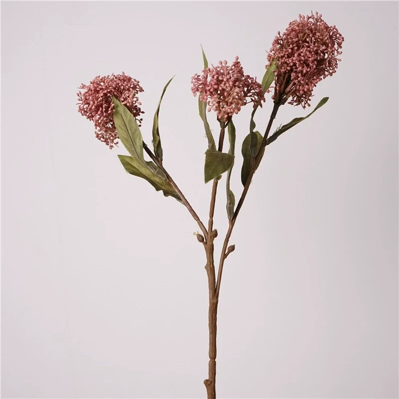 Kunstblumen Herbstfarben, 60 cm, 3 Blütenköpfe, realistisch – ideal für Hochzeiten, Wohnkultur & Café-Dekoration